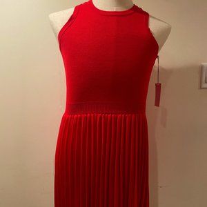 Red Sleeveless Sweater Dress